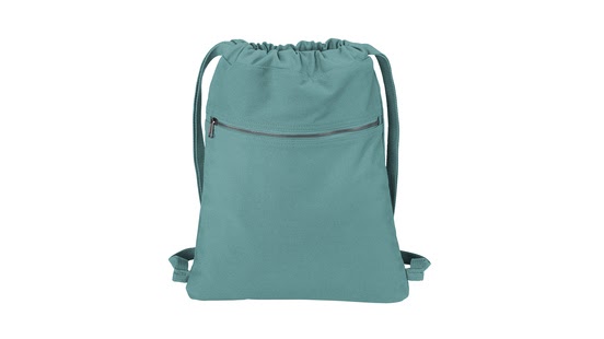 Cinch Bag with Zippered Front Pocket - BG621
