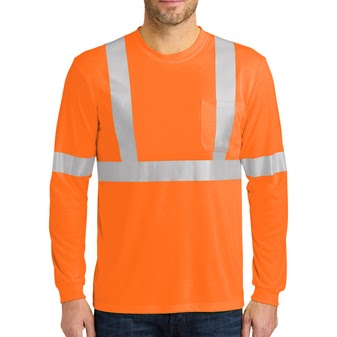 Orange Long Sleeve Safety T-Shirts
